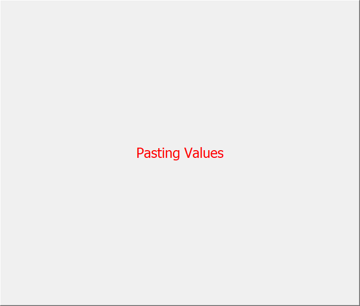 Pasting Values